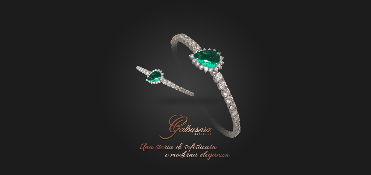 Galbusera Gioielli Bracciale Bangle Smeraldo